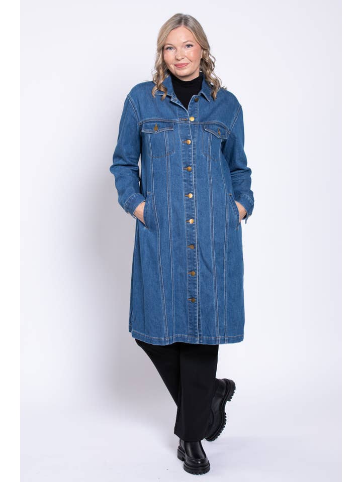 Blue Sky Clothing Co LLC - Wholesale Denim Jacket - Women's - Geraldine Long Jean Jacket7