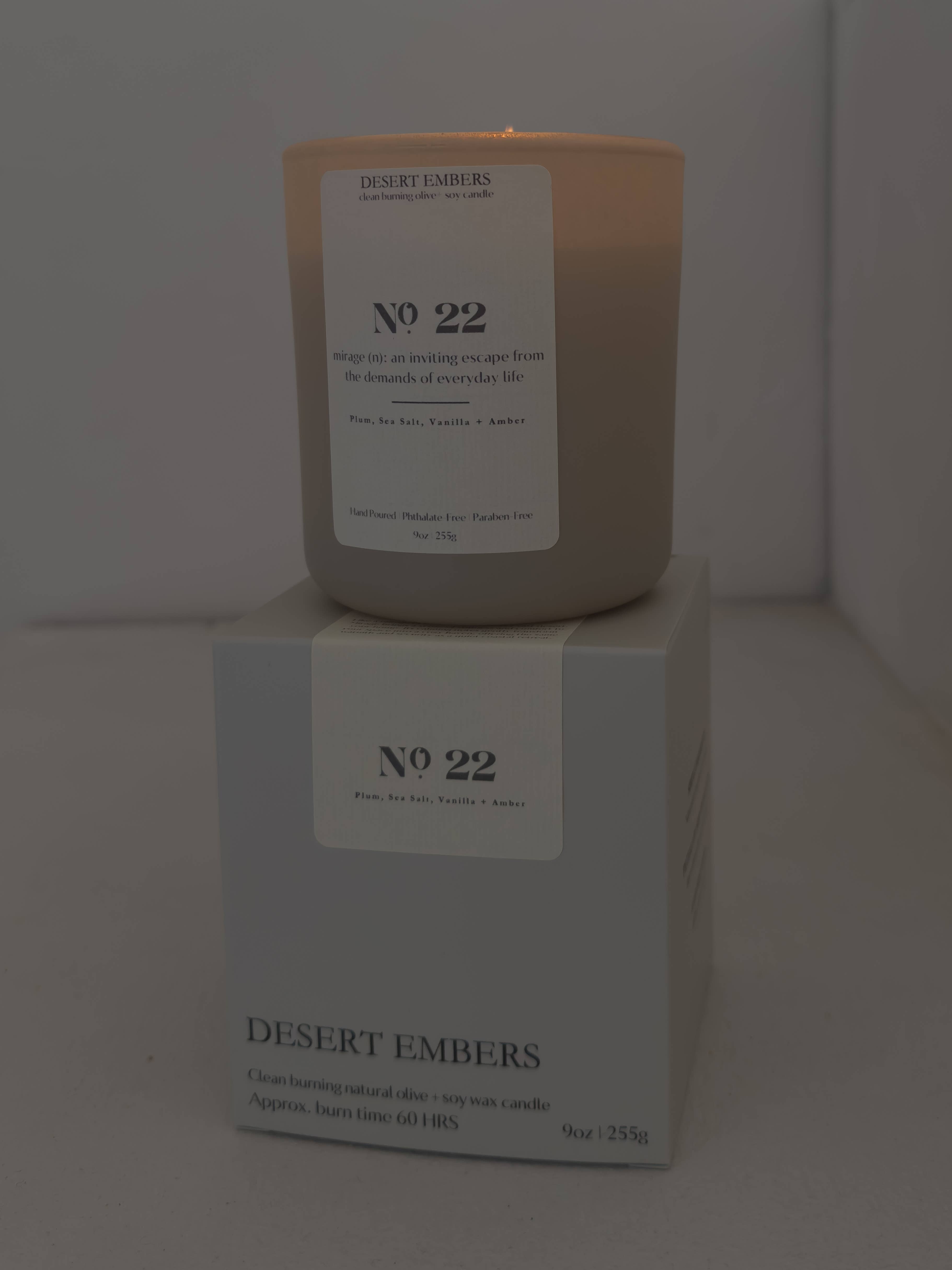 Desert Embers, LLC - Wholesale Jar/Filled Candle - No. 22: Mirage | Sea Salt and Amber Ocean Scent Candle 3