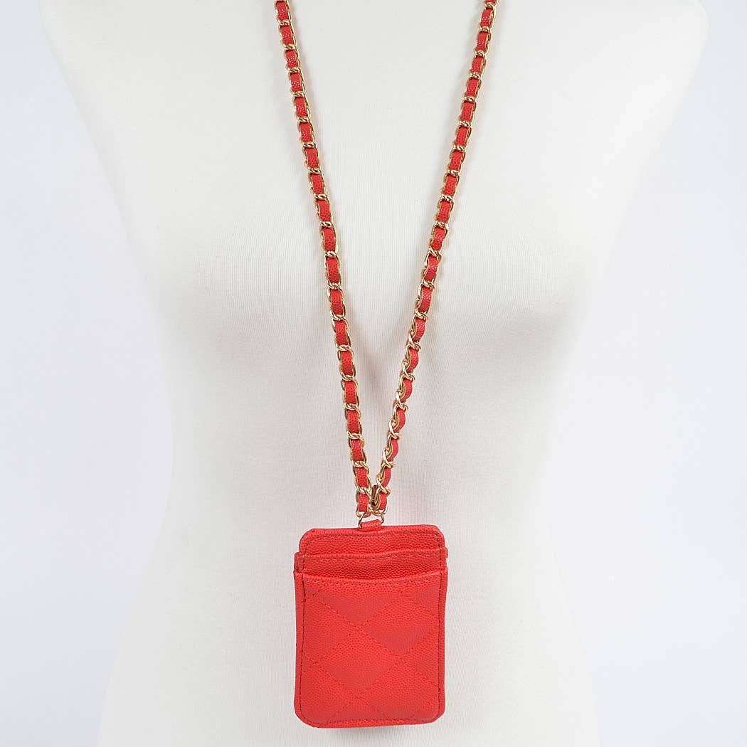 3AM BY H&D ACCESSORIES - Wholesale Pendant/Charm Necklace - Quilted Card Case Necklace Bag0