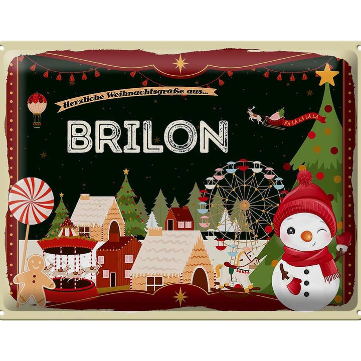 Cartello decorativo regalo Auguri di Natale di BRILON 40x30 cm per la vendita all'ingrosso da parte di Femer