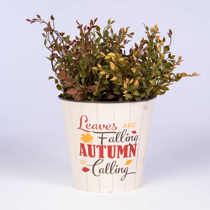 Willow Group - Wholesale Plant Pot - Leaves are Falling Tin Planter2