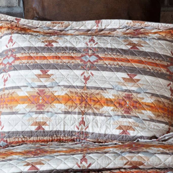 Linen Mart - Wholesale Quilt - Wrangler Amarillo Sunset Southwestern Quilt - 3 Piece Set1