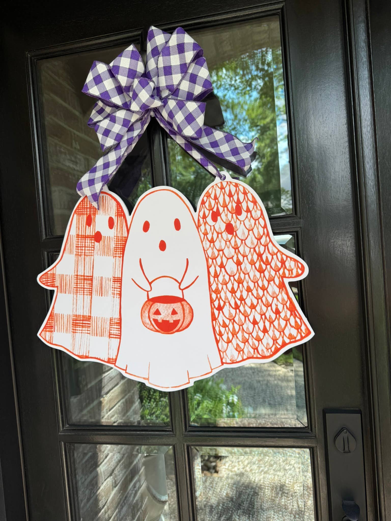 Home Themed Home - Wholesale Door Hanger - Orange Ghost Trio Door Hanger0