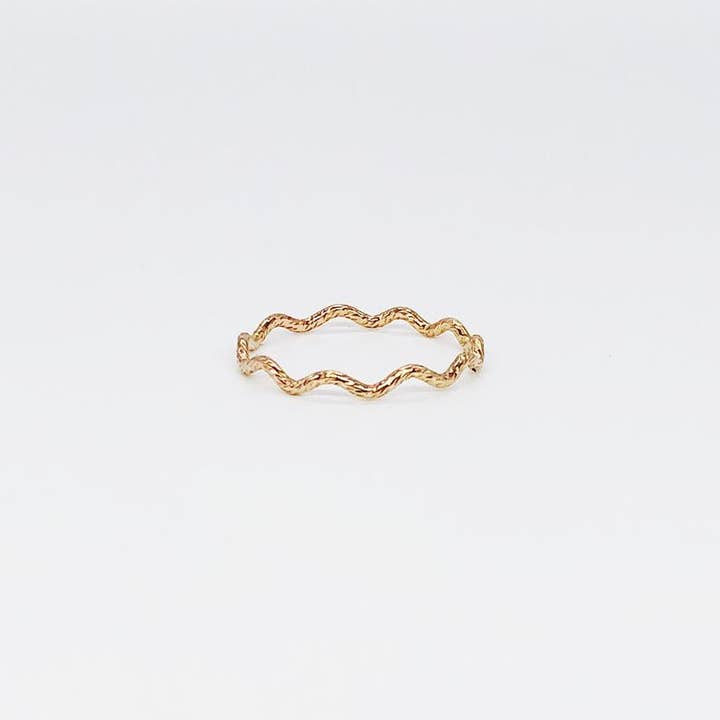 Anneau Wave | Anneau d'entretoise rempli d'or 14 carats pour anneaux en pierre de 3 mm pour la vente par From Brooklyn With Love