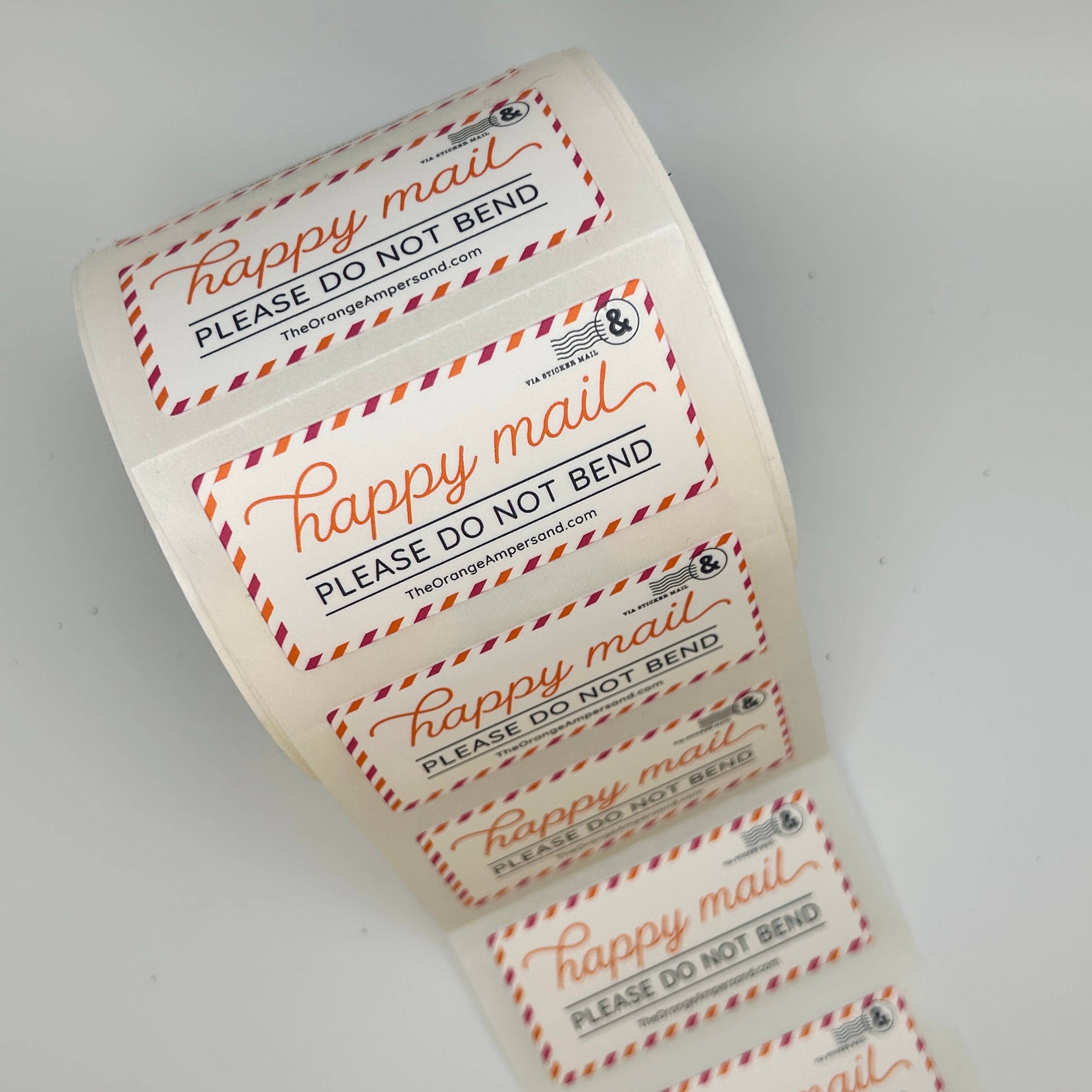 The Orange Ampersand - Wholesale Sticker - Happy Mail Envelope Roll Labels (Add Your website!)1
