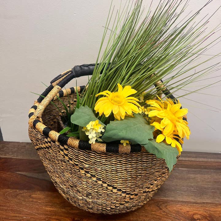 Market Basket, Dark Blue and Natural for wholesale by Gitzell FairTrade