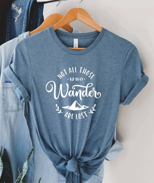 Tron Tron Graphic Wear - Wholesale Screen Printed T-Shirt - Women's - Not All Who Wander Are Lost Bella & Canvas Graphic Tee #OS18