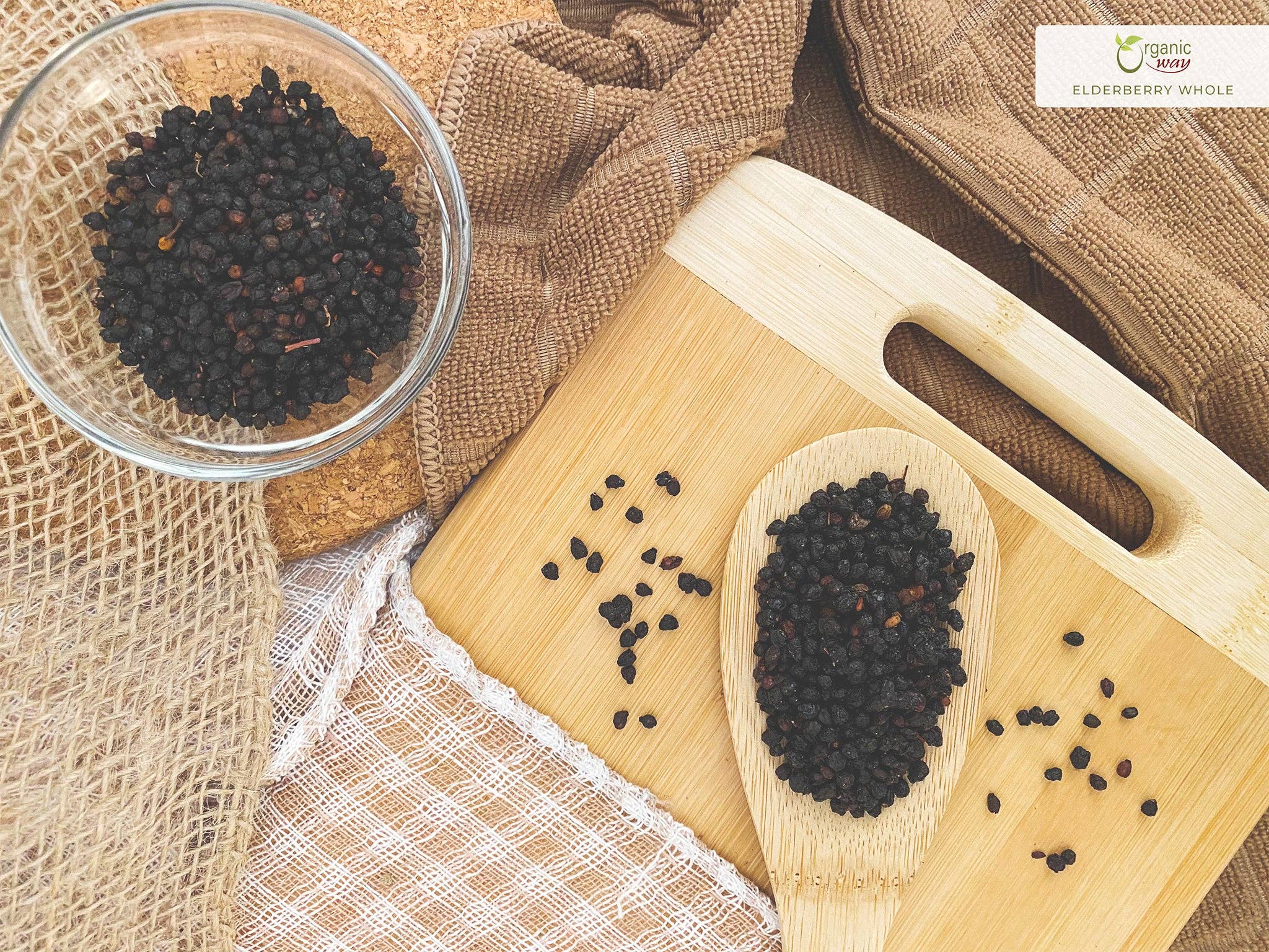 Organic Way LLC – Fruta seca/desidratada por atacado – Sabugueiro Seco Inteiro para Chá de Ervas | Colheita Selvagem Europeia | Certificado Kosher e USDA | Sem OGM e Sem Glúten | Testado para Pureza | 100% Cru da Albânia4