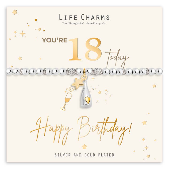 Happy 18th Birthday Charm Bracelet for wholesale by Life Charms
