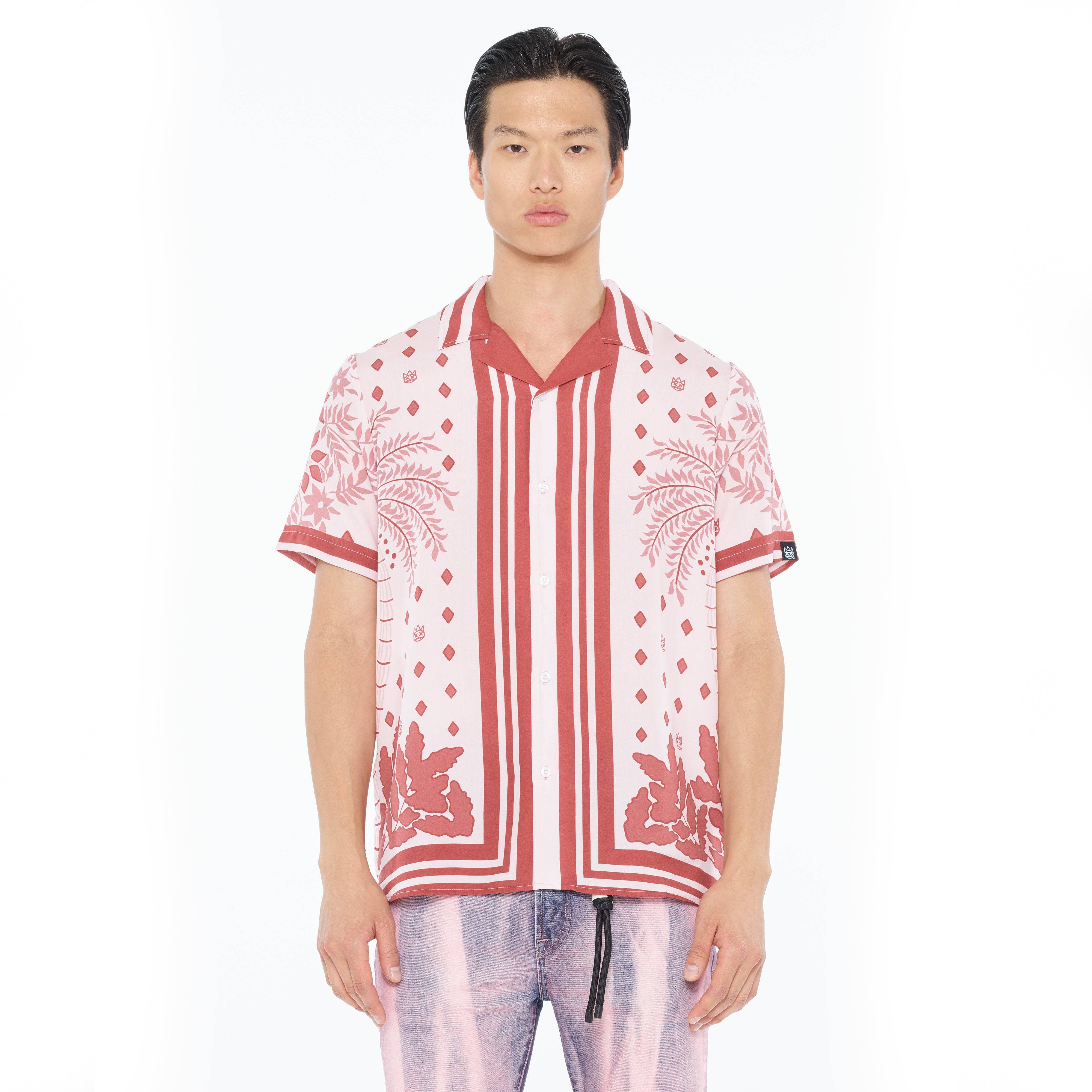 RED Cult's Cuban Short Sleeve Woven Shirt in Retro for wholesale on Faire1