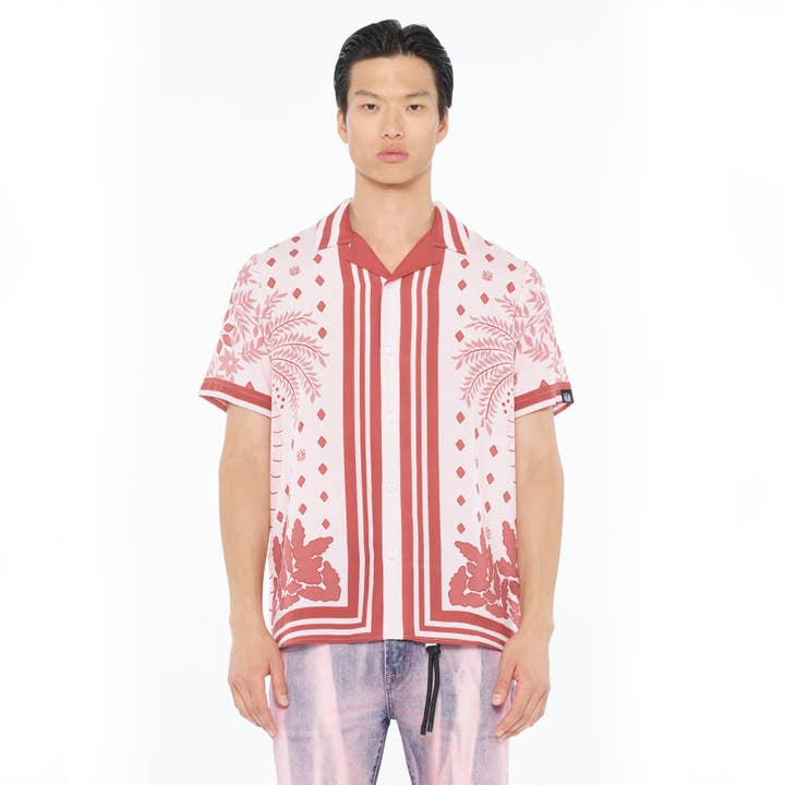 RED Cult's Cuban Short Sleeve Woven Shirt in Retro for wholesale on Faire1