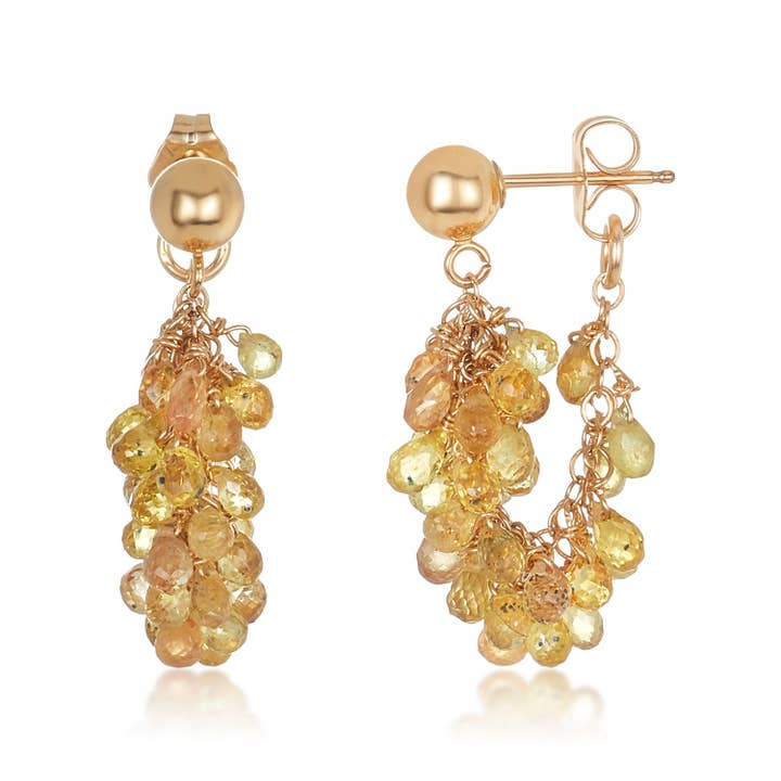 Gelber Saphir & Citrin Kleine Creolen für den Großhandel von Mabel Chong