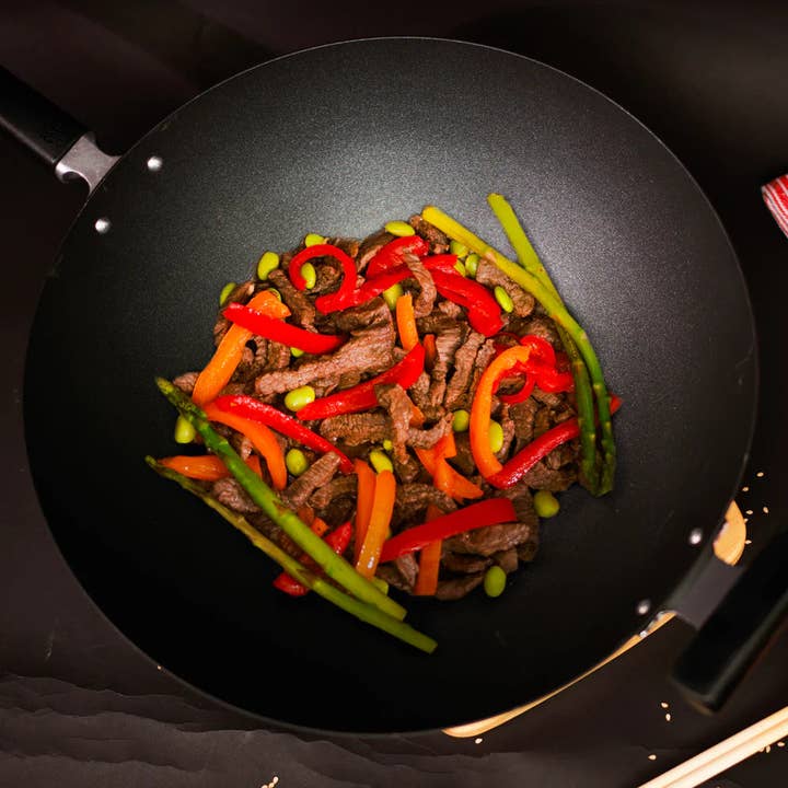 EcoQuality - Wholesale Wok - J22-0040, Joyce Chen 14" Pro Carbon Steel Ceramic Nonstick Flat Wok6