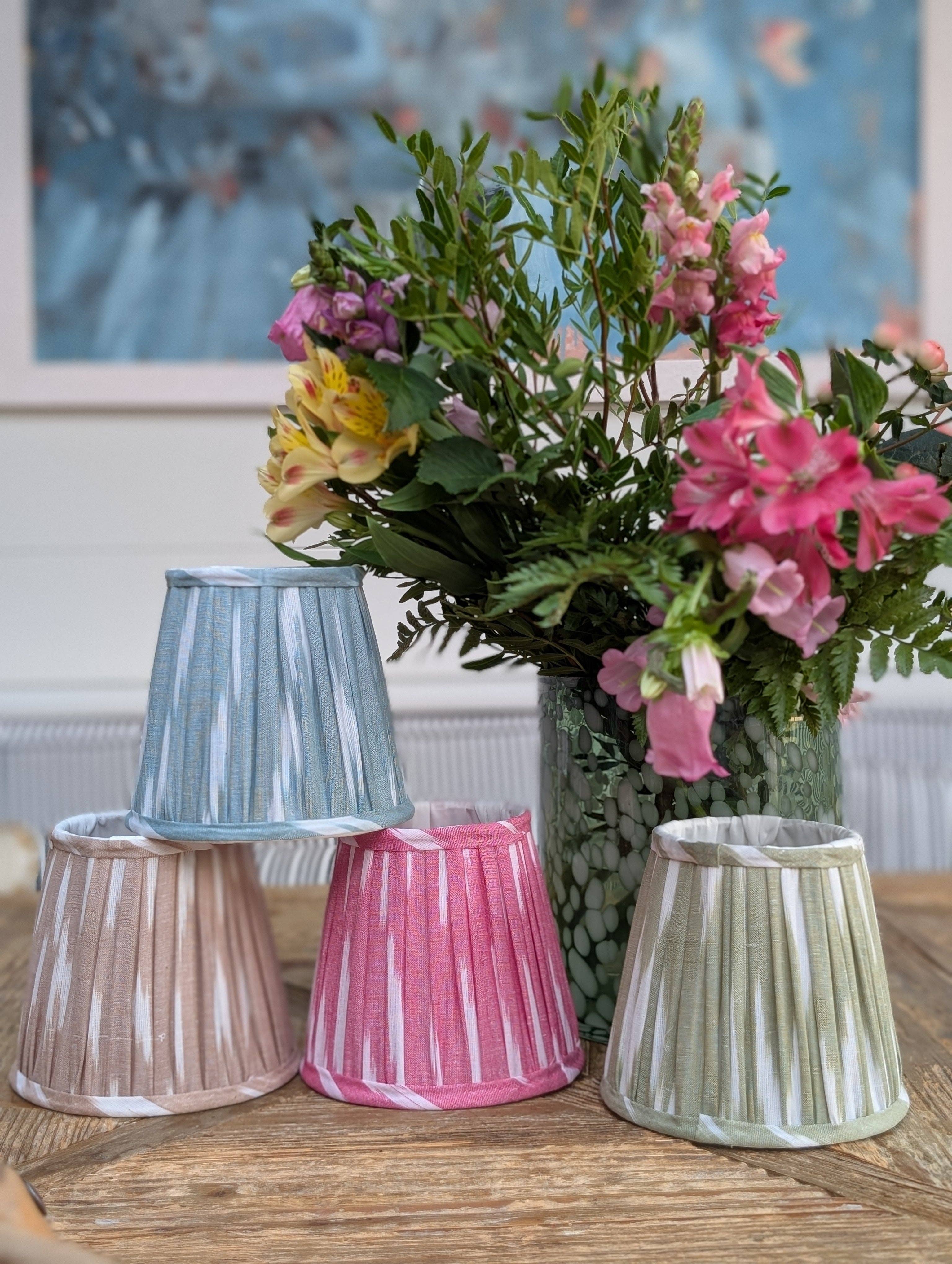 LNH EDIT - Wholesale Lamp Shade - Beige Ikat Pleated Lampshade4