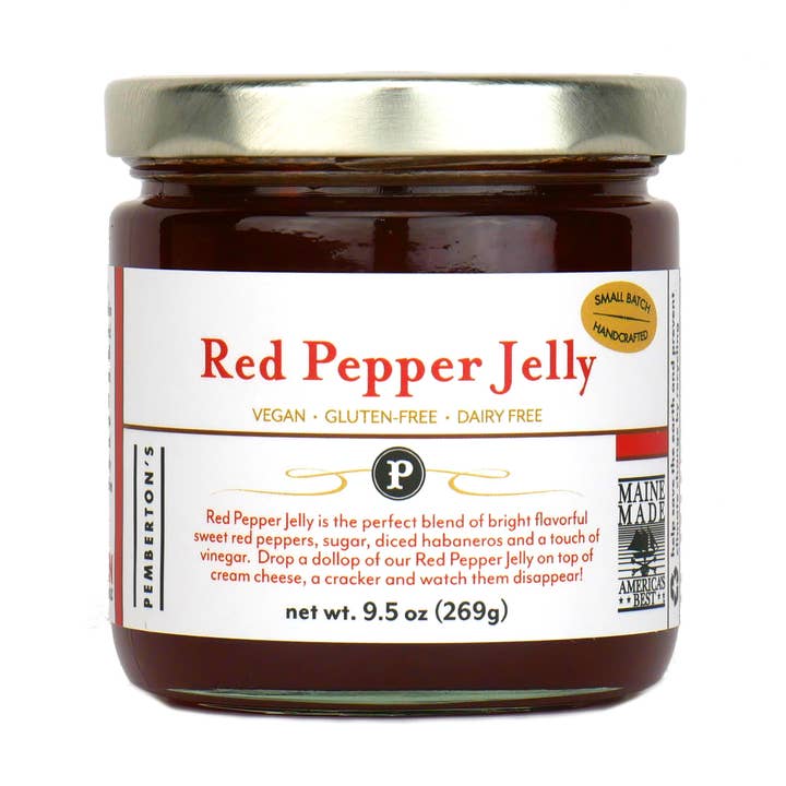 Pemberton's Red Pepper Jelly 9.5oz for wholesale by Pemberton's Gourmet Foods