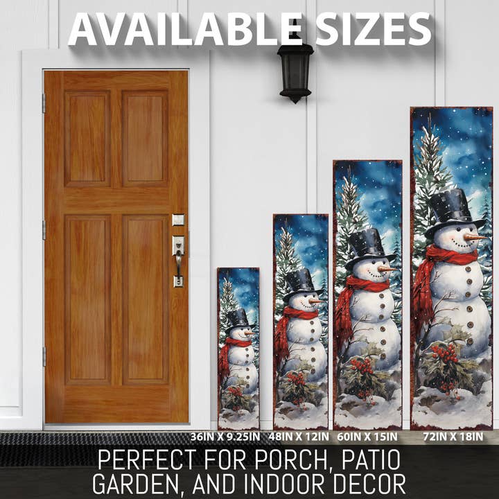 TX USA Corporation - Wholesale Christmas Wall Art - Vintage Snowman Porch Sign – Rustic Winter Christmas Decor for Outdoors1