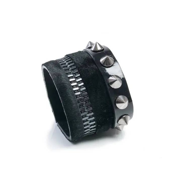The Dark - Wholesale Cuff bracelet - Women’s Black Leather Spike Cuff