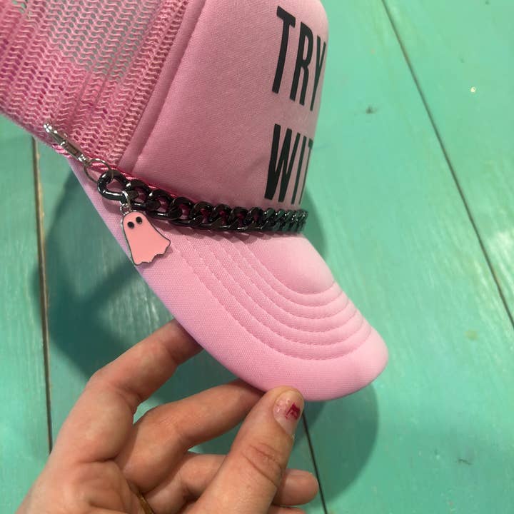 Vibes Hat Company - Venta al por mayor Accesorio para sombrero - Mujer - Cadena para sombreros Spooky Ghost Trucker | Sombrerero | Gorras de Halloween3
