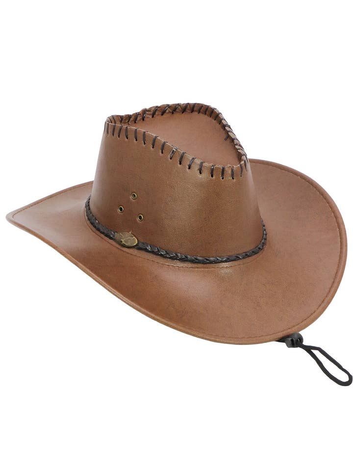 Gevlochten Cowboyhoed van Veganistisch Leer voor wholesale door Cap Zone