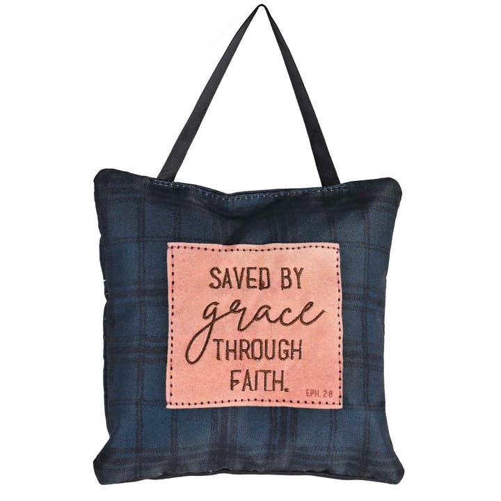 Hanging Door Pillow Saved By Grace 6L for wholesale by Dicksons