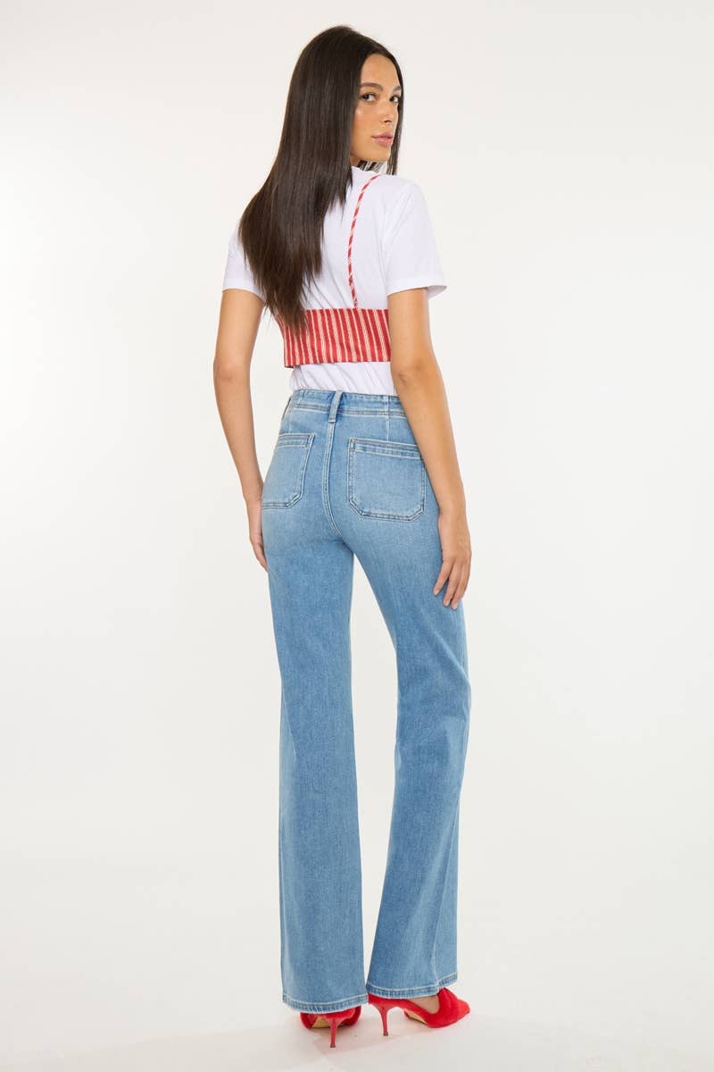 MEDIUM OPEN PACK HIGH RISE WIDE FLARE JEANS-KC9448M for wholesale on Faire5