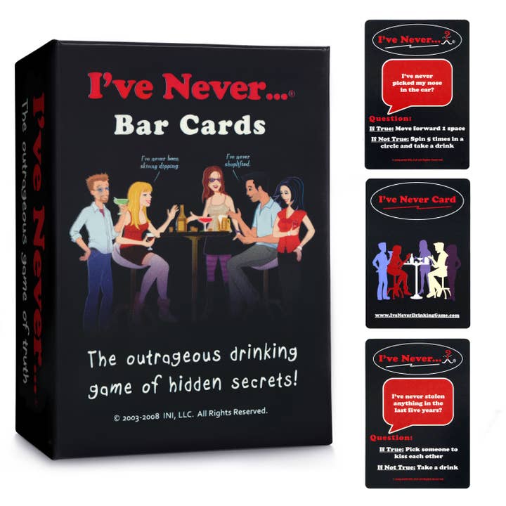I've Never Bar Cards, Party Game Conversation Starters for wholesale by IDEAS NEVER IMPLEMENTED