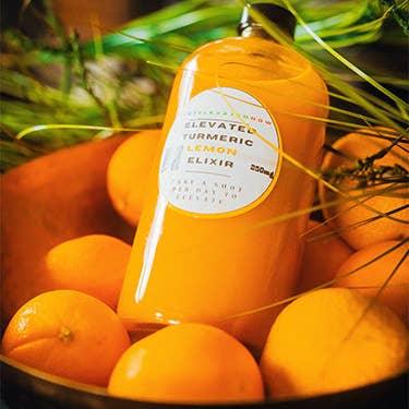 Natural Elevation llc - Vendita all'ingrosso Sciroppi - ELISIR ELEVATO - Curcuma, zenzero, limone e acqua alcalina