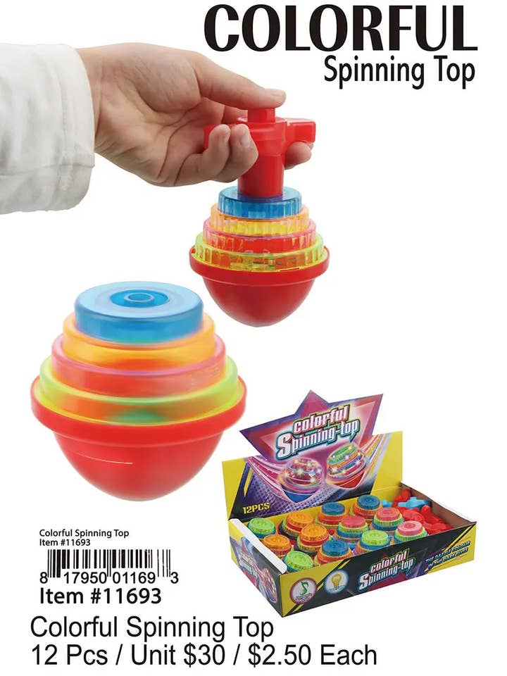 Colorful Spinning Top . for wholesale by Puka Creations