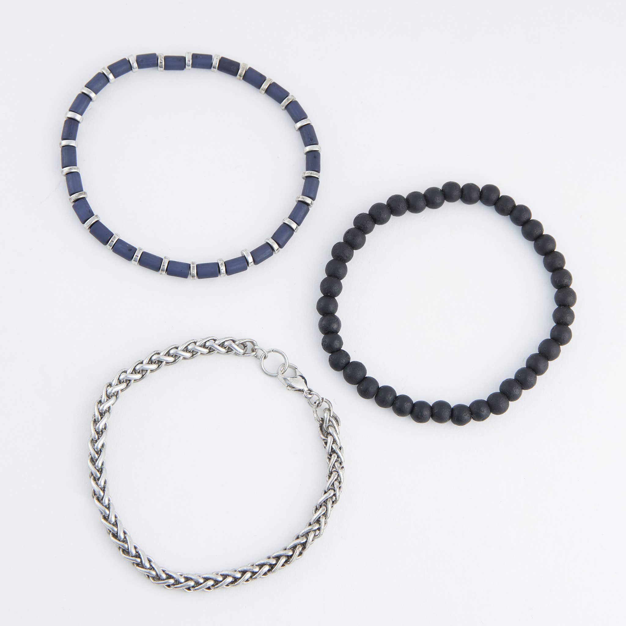 Elsie & Zoey - Wholesale Beaded Bracelet - Shiloh Unisex Beaded and Wheat Chain Bracelet Set5