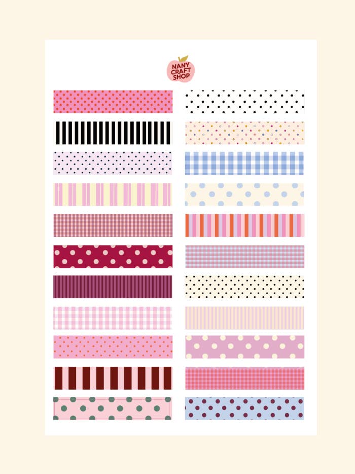 A5 Sticker Sheet Washi Tape for wholesale by Nany Craft Shop