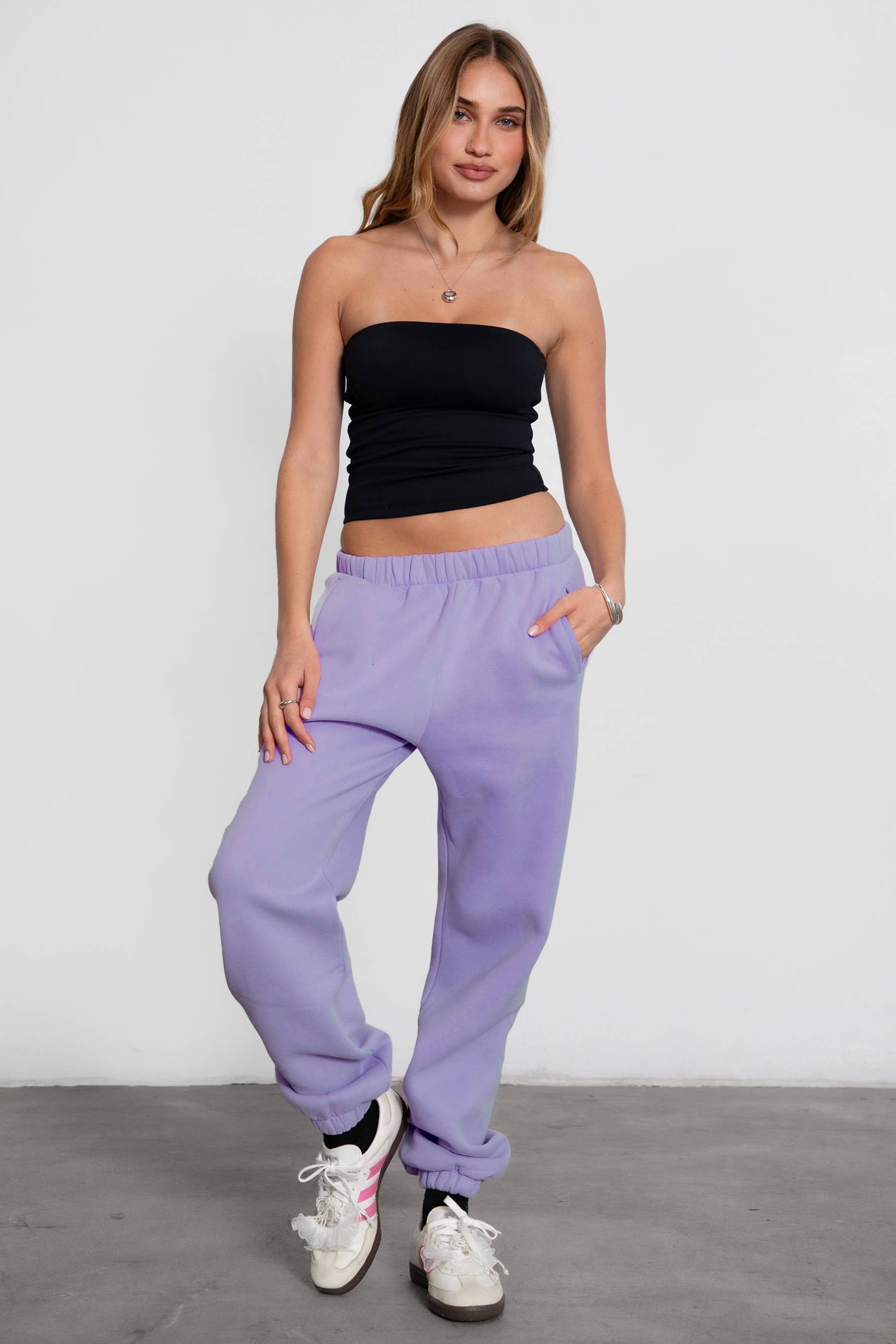 TICTOC - Vente Pantalon d'intérieur/de jogging – femme - DOVE Pantalon de jogging en polaire peluche à taille haute avec poches2
