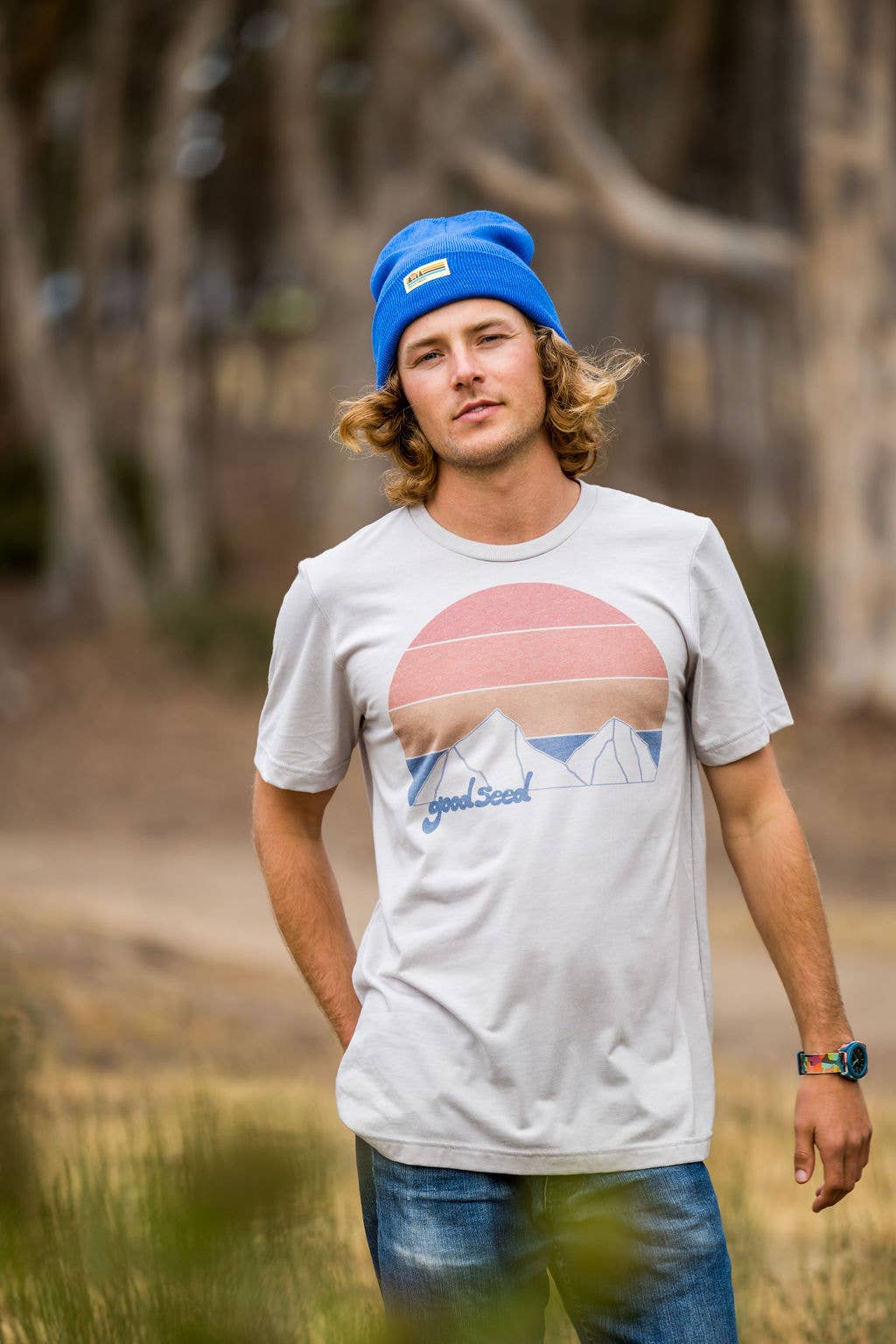 Goodseed Clothing – T-shirt estampada - Homem por atacado – Camiseta Dusk Cinza3