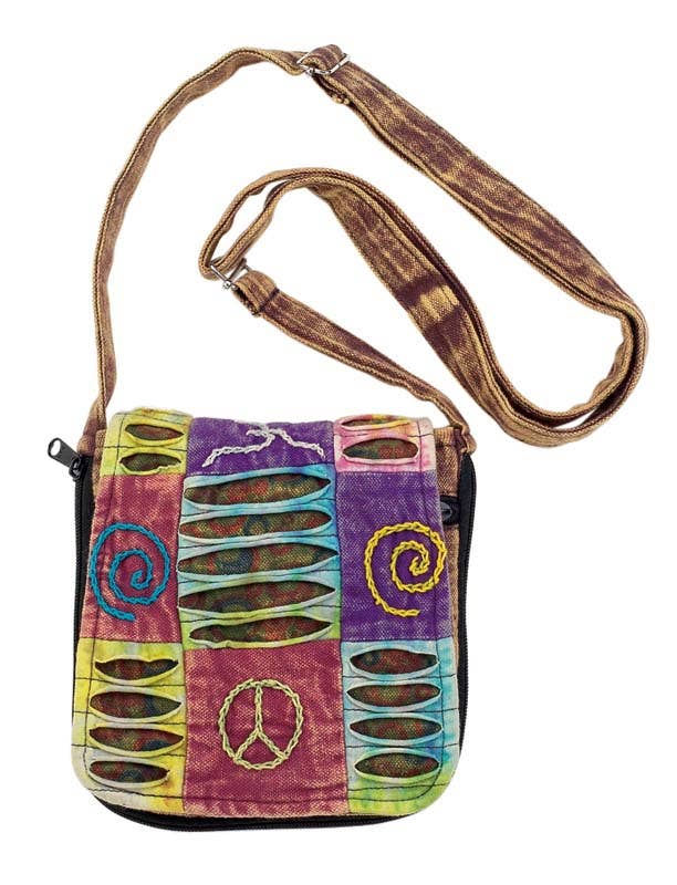 Benjamin International - Wholesale Crossbody Bag - Women's - Small Razor Cut Peace/Swirl Bag