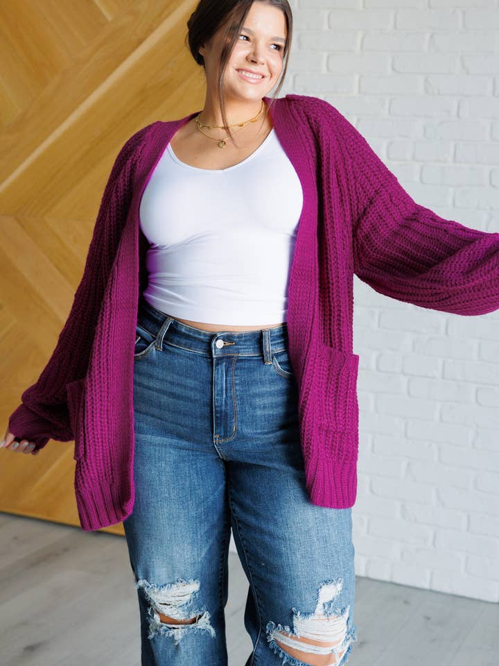 Bella Nova Style Co - Wholesale Cardigan - Women's - Maybe Monday Cardigan in Berry1