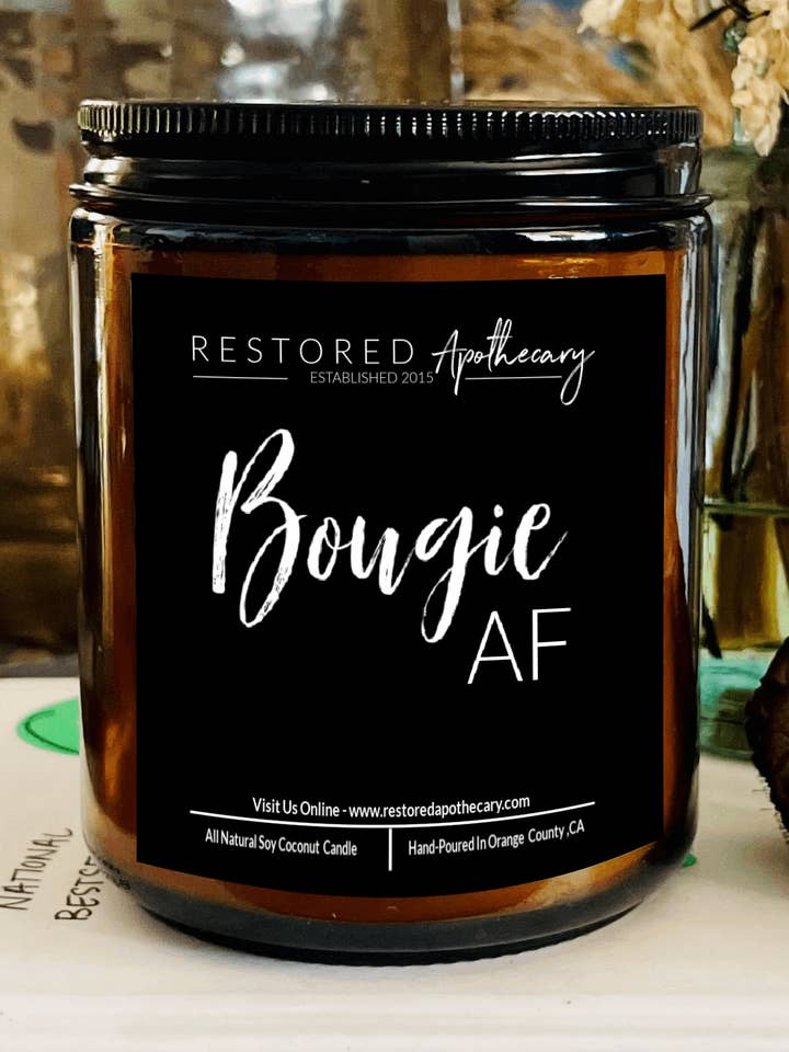 Bougie AF- Bougie d'apothicaire ambrée pour la vente par Restored Apothecary