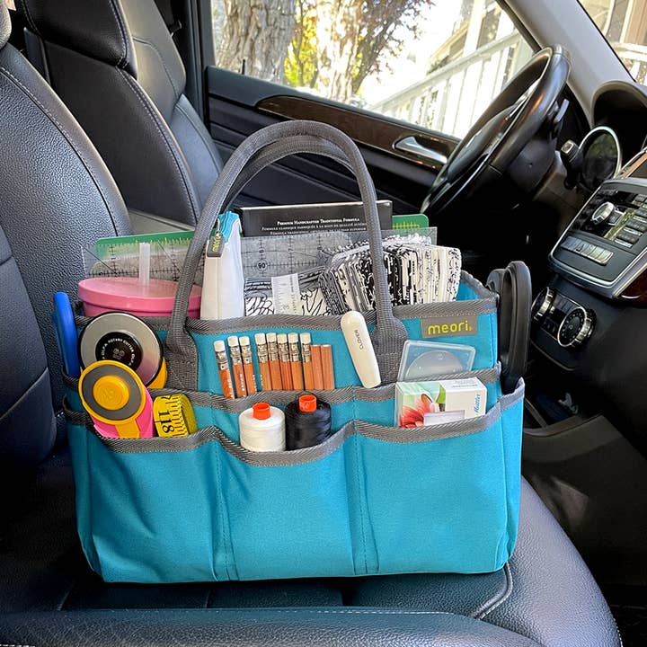 Hantverksväska | Azurblå Craft Tote, Stor bärbar hantverksförvaringsväska, Snygg för wholesale på Faire2