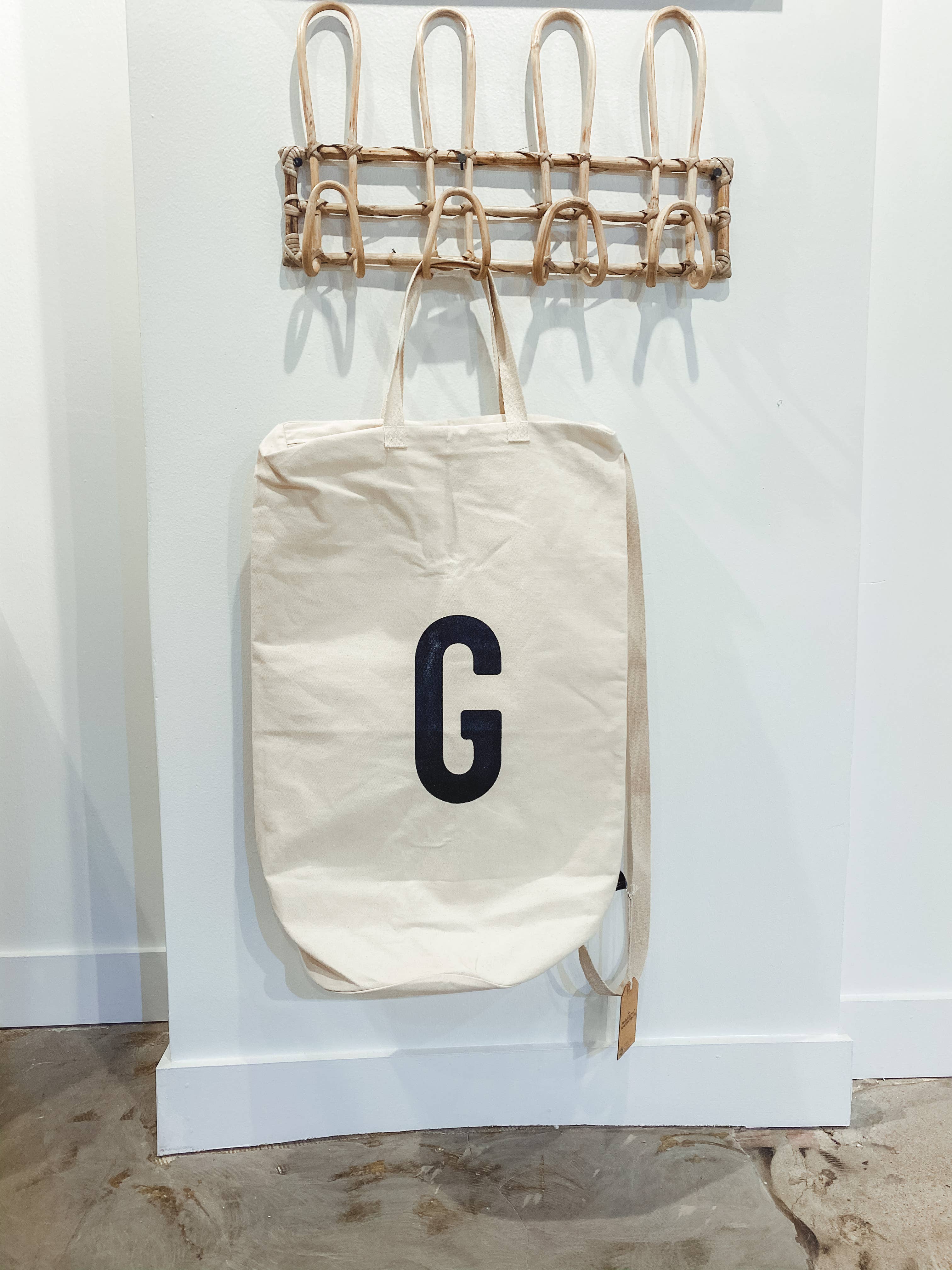Modern Burlap - Wholesale Laundry Bag - Cotton Canvas Laundry Bag With Shoulder Strap - Alphabet5