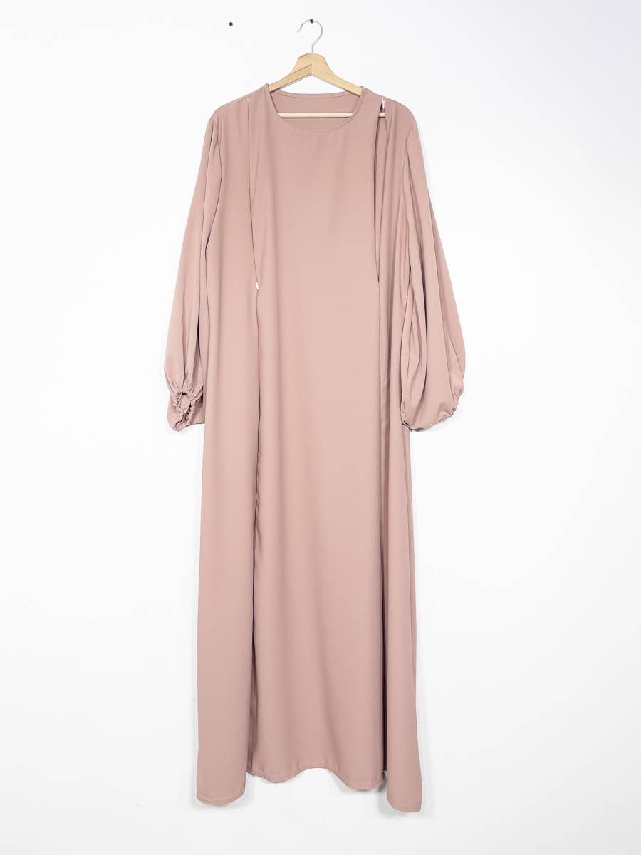 IDEAL OUTFIT - Wholesale Nursing Dress - Maternity - Medina silk nursing abaya with zip opening 2508PK2