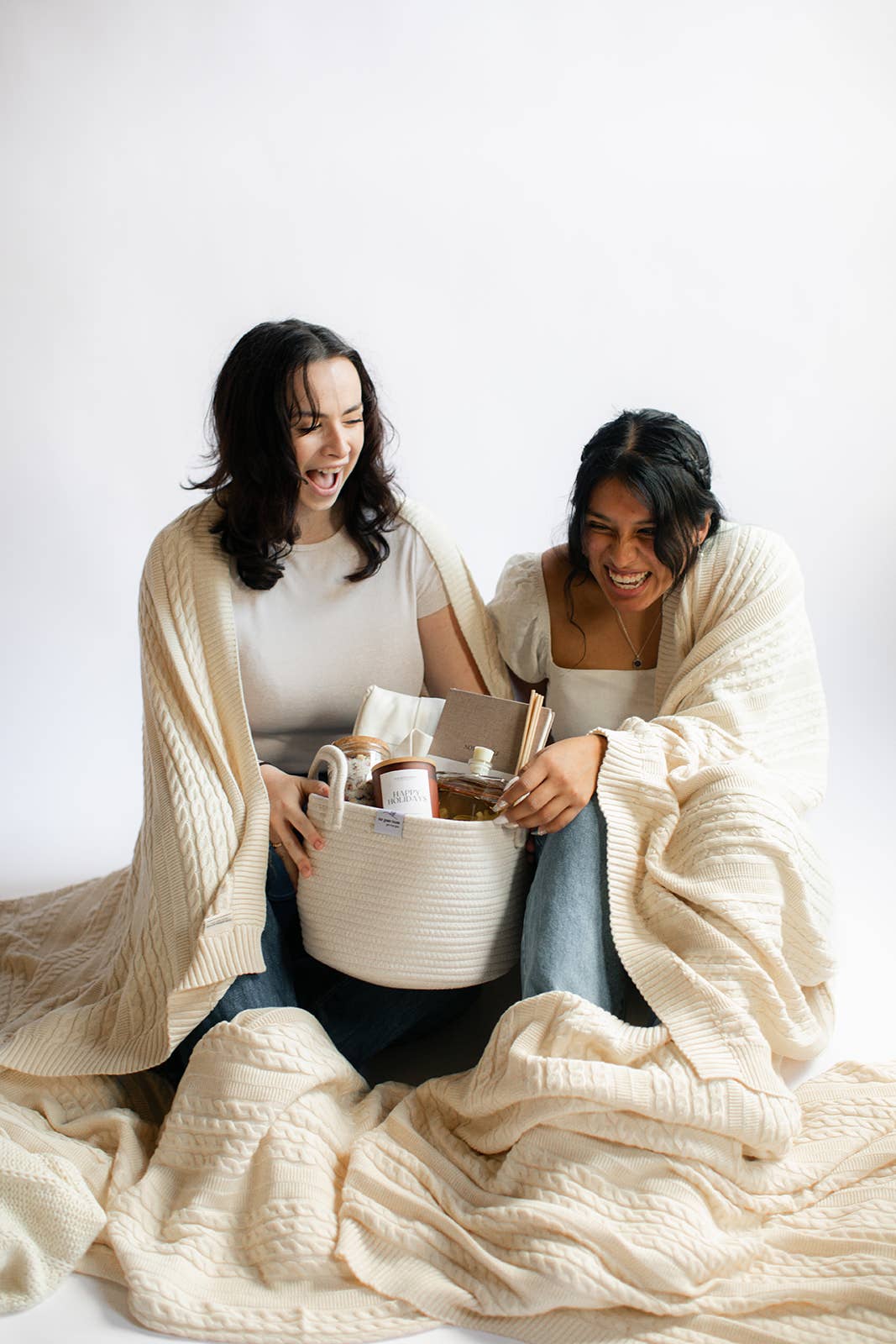 Our Green House - Wholesale Throw Blanket - Organic Cream Throw Blanket - Cable Knit2