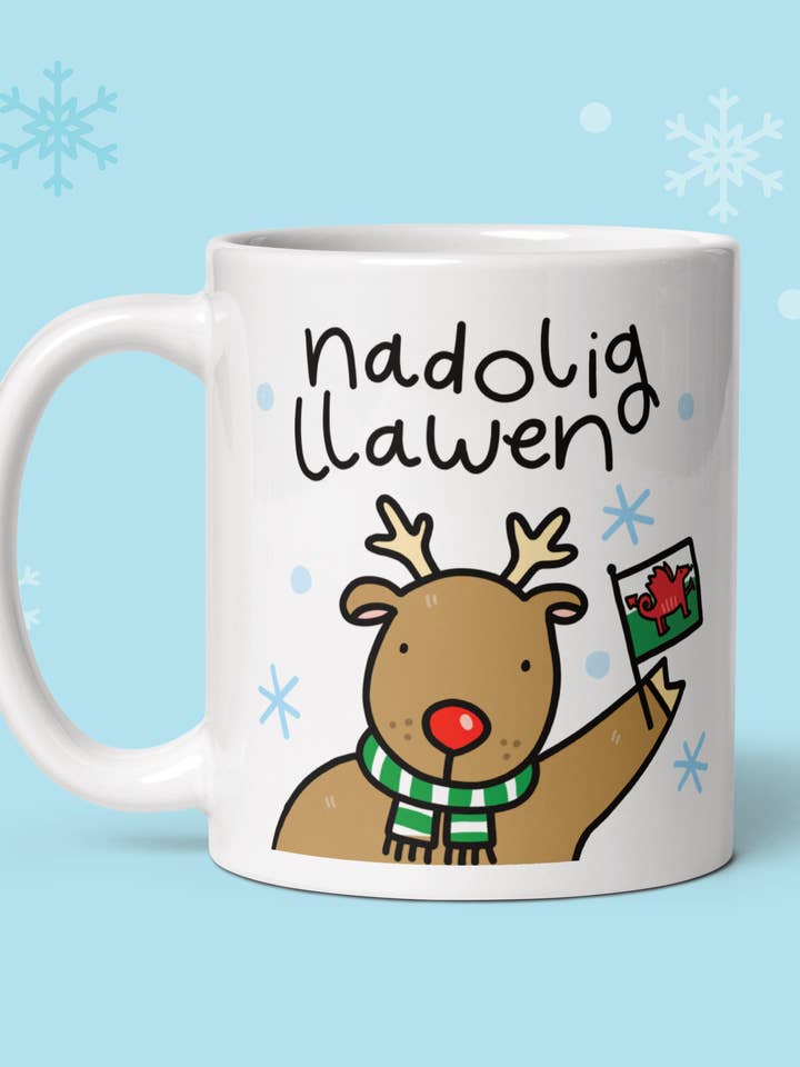 WELSH MUG, Christmas Welsh Gift Mug, Cymraeg, Nadolig LLawen for wholesale by Feel Good Gift co.