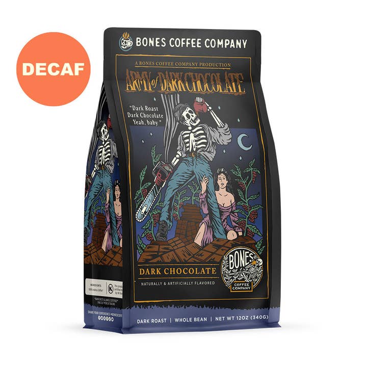 Bones Coffee Company - Wholesale Coffee Beans - Decaf Army of Dark Chocolate Flavored Coffee | 12oz5