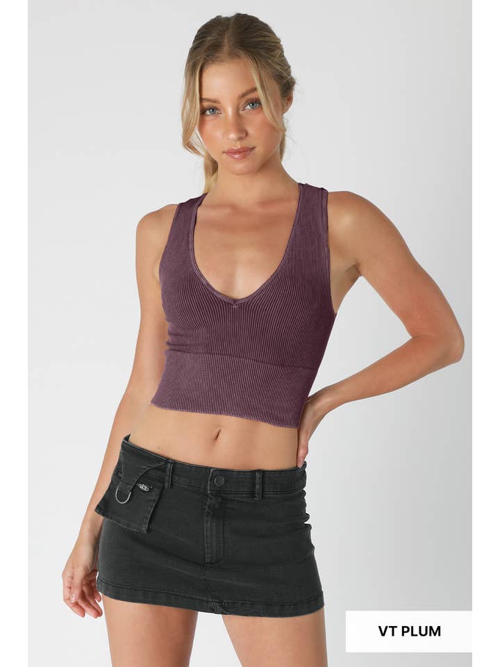 NIKIBIKI - Wholesale Knit Top - Women's - NS8192 - Vintage Plunge V-Neck Seamless Crop Top16