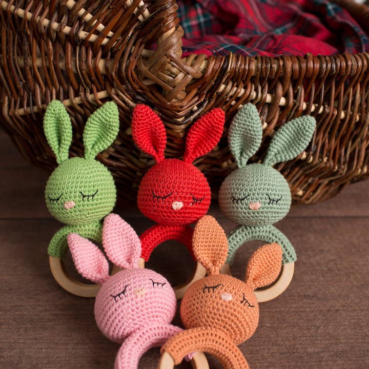Sleepy Bunny Rattle for wholesale by Tilian Kids