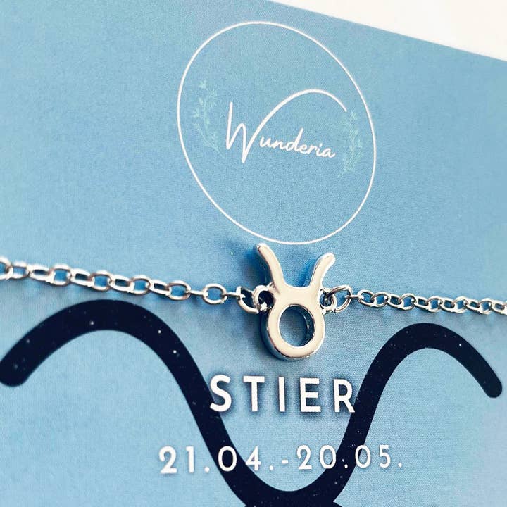 Wunderia – wholesale Berlockarmband – Stjärntecken Oxen Oxen med budskap armband silver