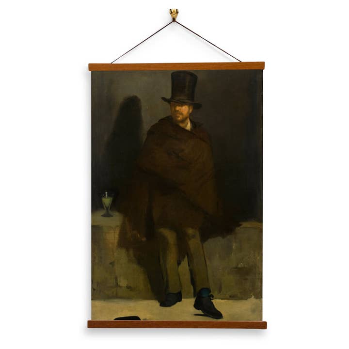 O Bebedor de Absinto por Edouard Manet - Impressão Giclée em Tela com Suporte Magnético por atacado de Vintage Banners