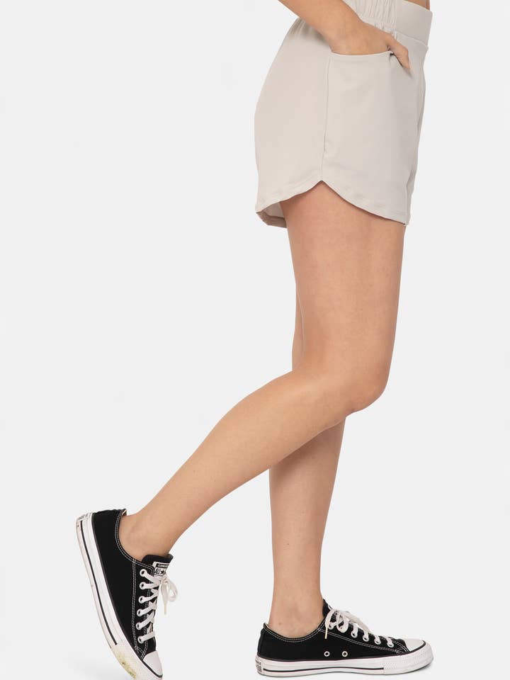 Mono B - Wholesale Athletic Shorts - Women's - Athleisure Shorts with Curved Hemline