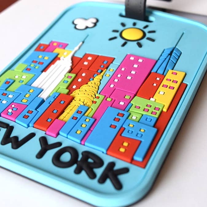 Mary Ellis - Wholesale Luggage Tag - New York 3-D Luggage Tag | Daytime New York City Skyline