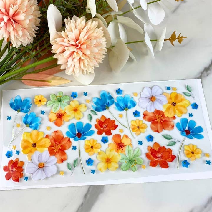 Colorful Floral2 | 16 oz UV DTF Wrap for wholesale by HKS Custom Designs