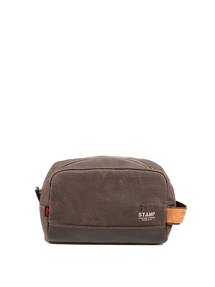 Trousse de toilette homme STAMP ST1833 en toile cirée, couleur grise pour la vente par Stamp