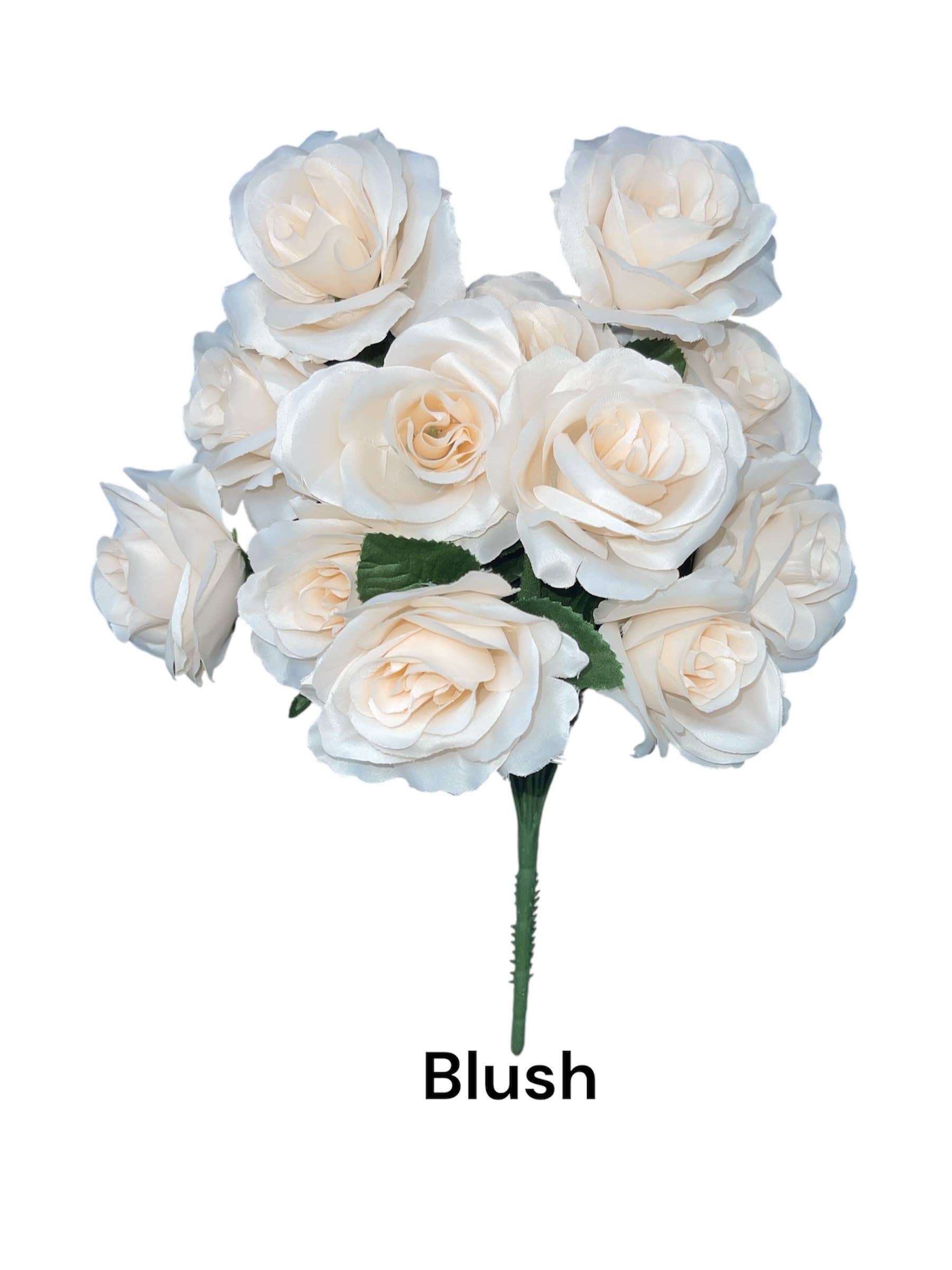 Thompson Wholesale - Wholesale Artificial Flowers - Color Fast Lillian Open Rose Bush (30 PK)6